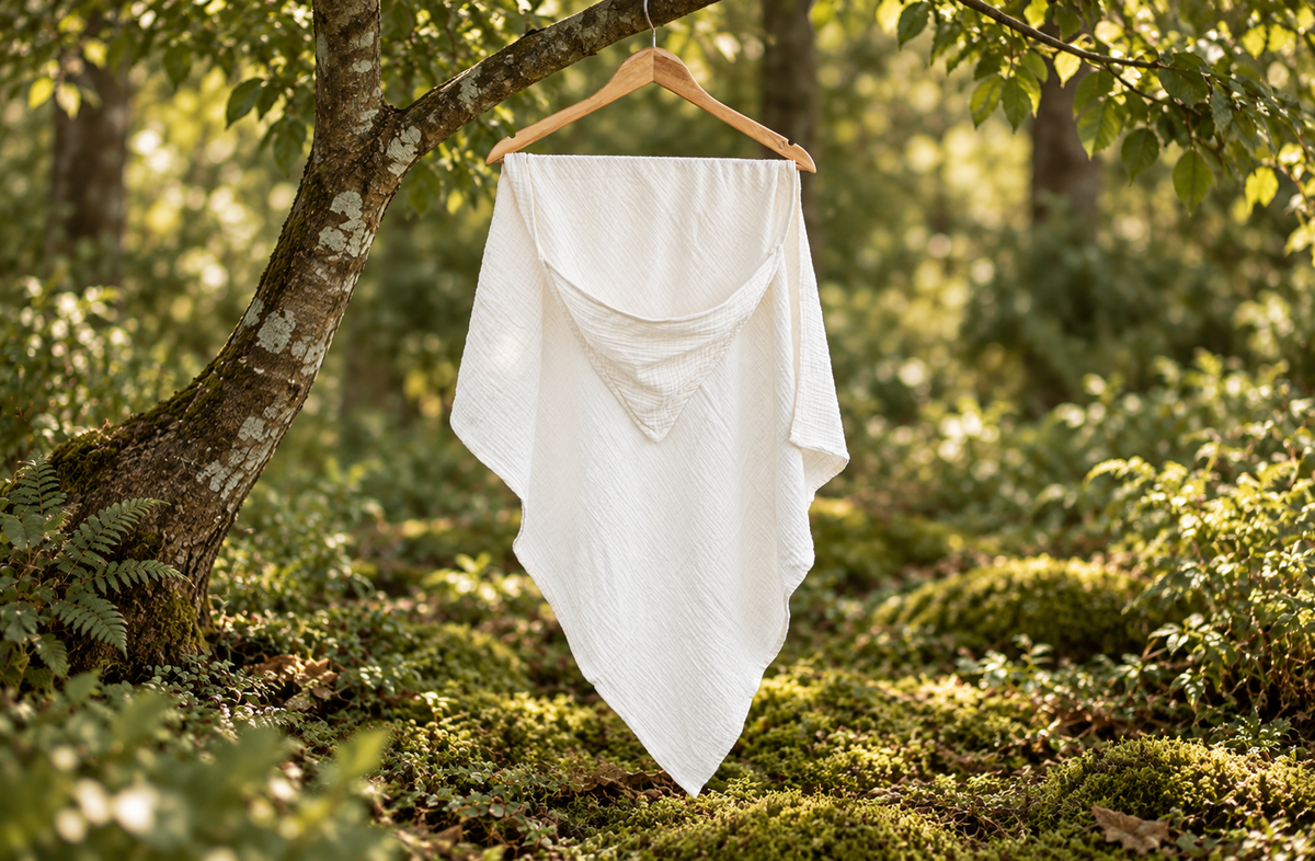 Handwoven Newborn Swaddle & Hooded Towel Set